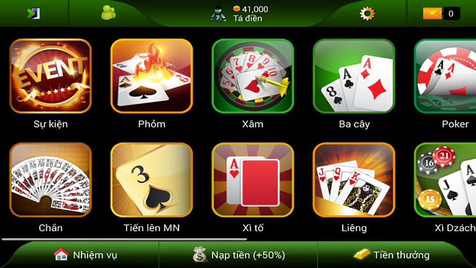game đánh bài rút tiền mặt